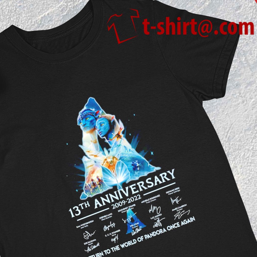 Avatar 13th anniversary 2009-2022 return to the world of Pandora once again signatures T-shirt