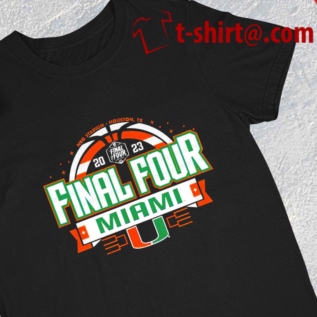Miami Hurricanes 2023 Ncaa men's basketball Tournament March Madness Final Four logo T-shirt