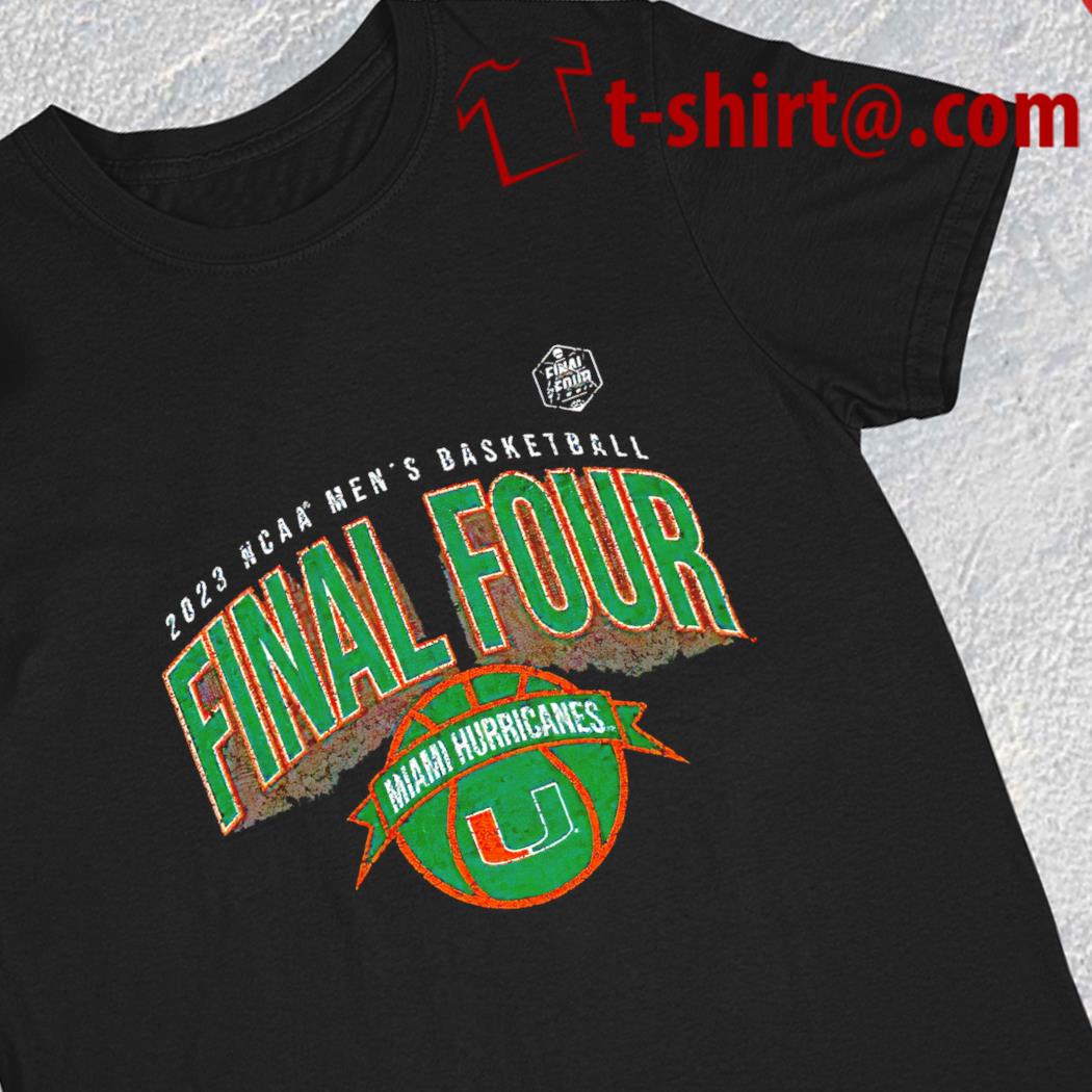 Miami Hurricanes 2023 Ncaa men's basketball Tournament March Madness Final Four Miami Hurricanes logo T-shirt